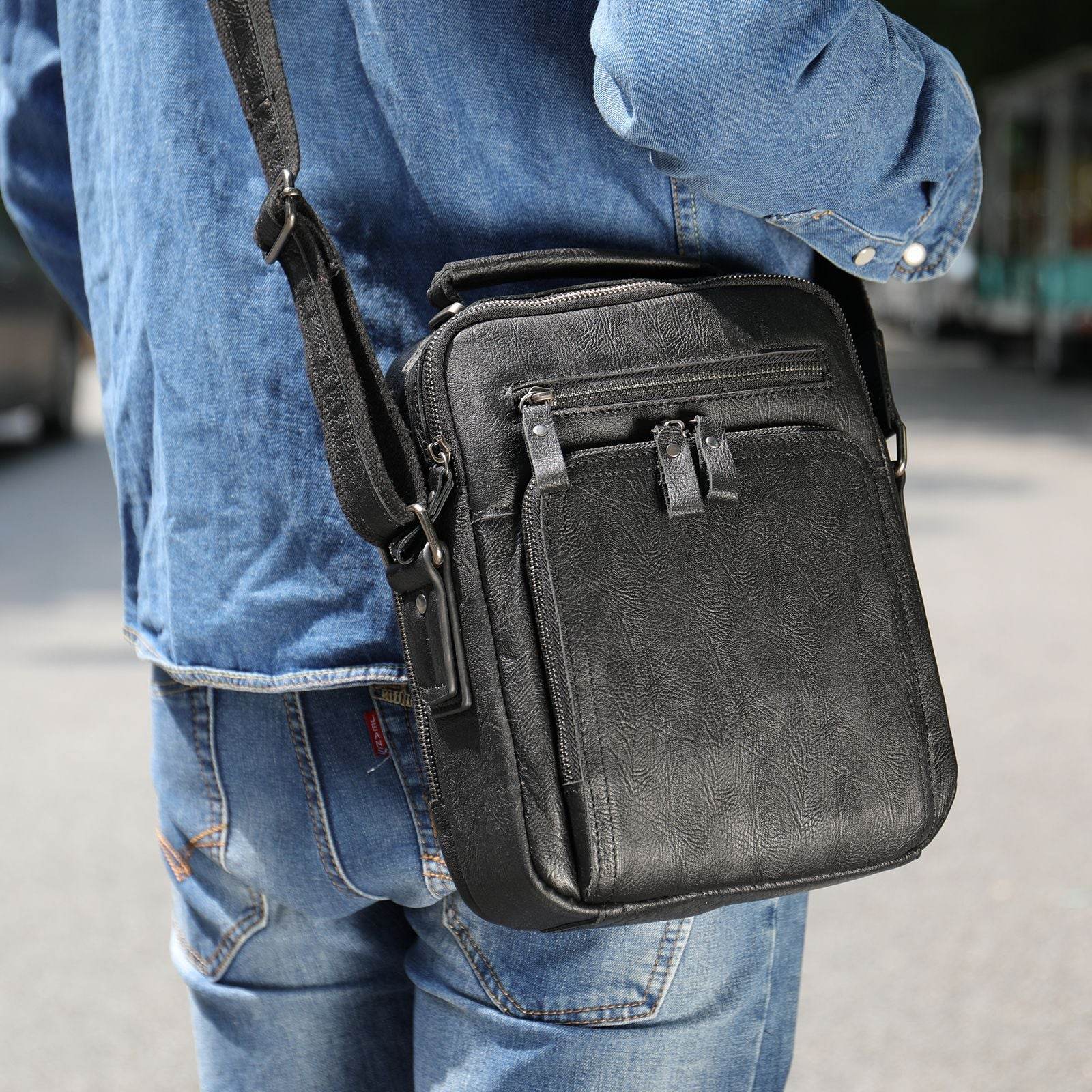 Retro Leather Shoulder Messenger Bag - Large Capacity, Waterproof Design - Buy Center