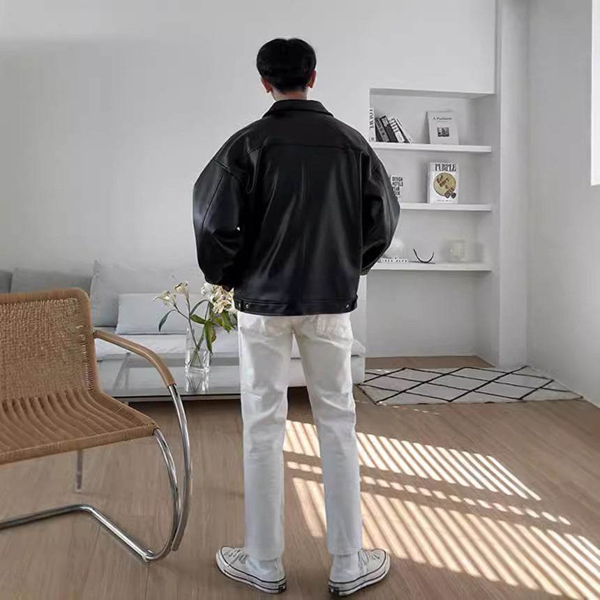Casual Leather Baseball Jacket - Stylish Motorcycle Outerwear 2025 - Buy Center