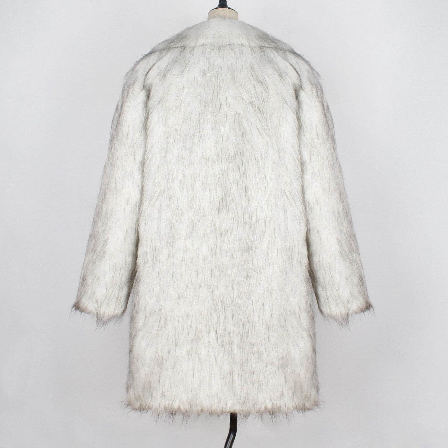 Men's Tailored Faux Fur Coat - Trendy Black & White Wool Blend 2025 - Buy Center