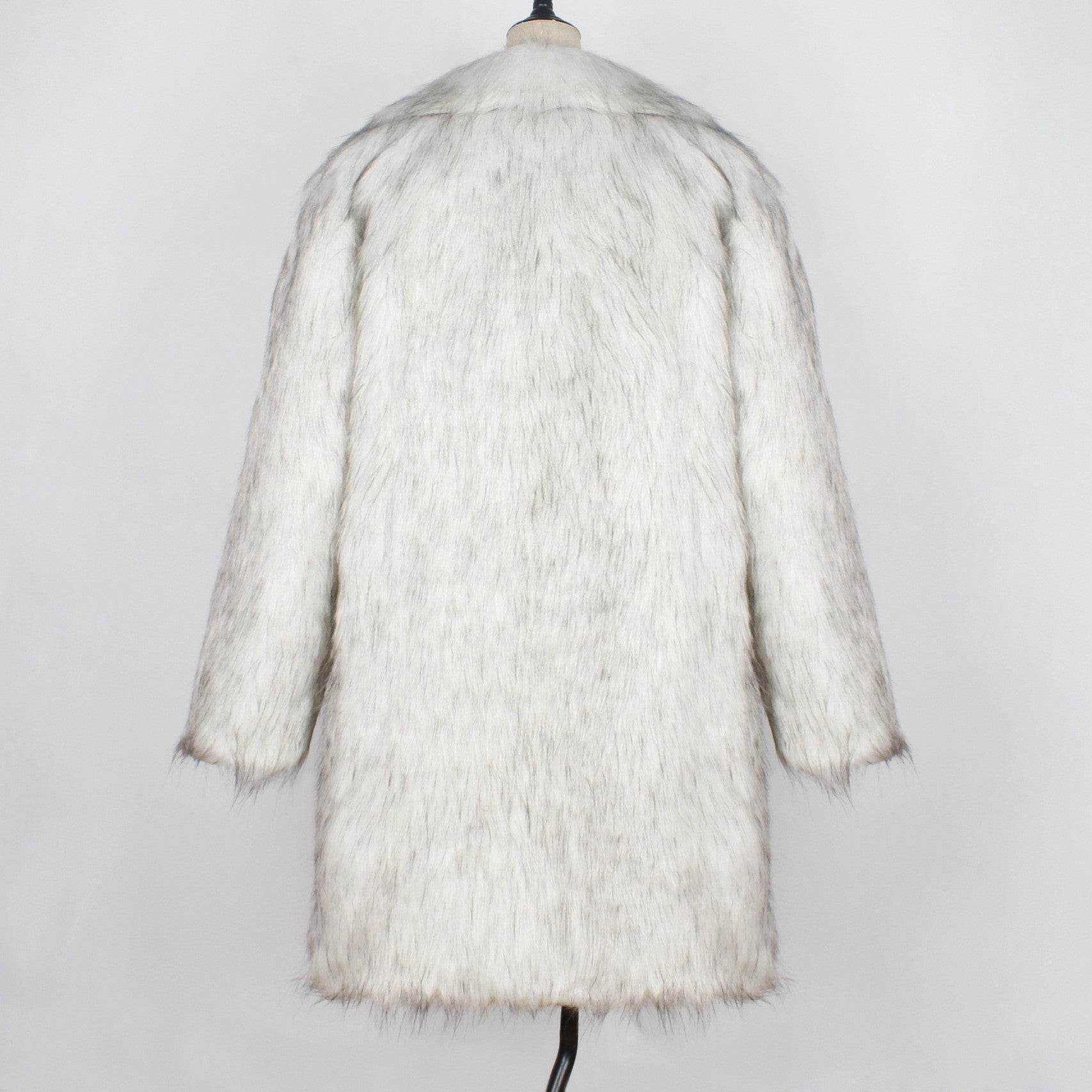 Men's Tailored Faux Fur Coat - Trendy Black & White Wool Blend 2025 - Buy Center