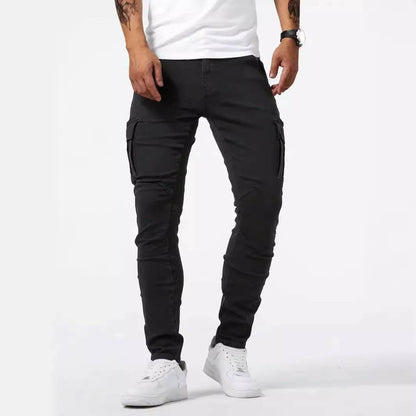 Men's Casual Multi-Bag Labor Protection Pants - Lightweight Cotton Denim - Buy Center