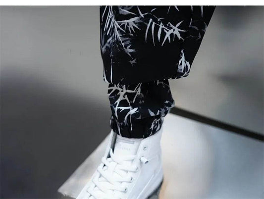 Men's Floral Harem Pants - Summer Loose Fit in Trendy Ice Silk - Buy Center
