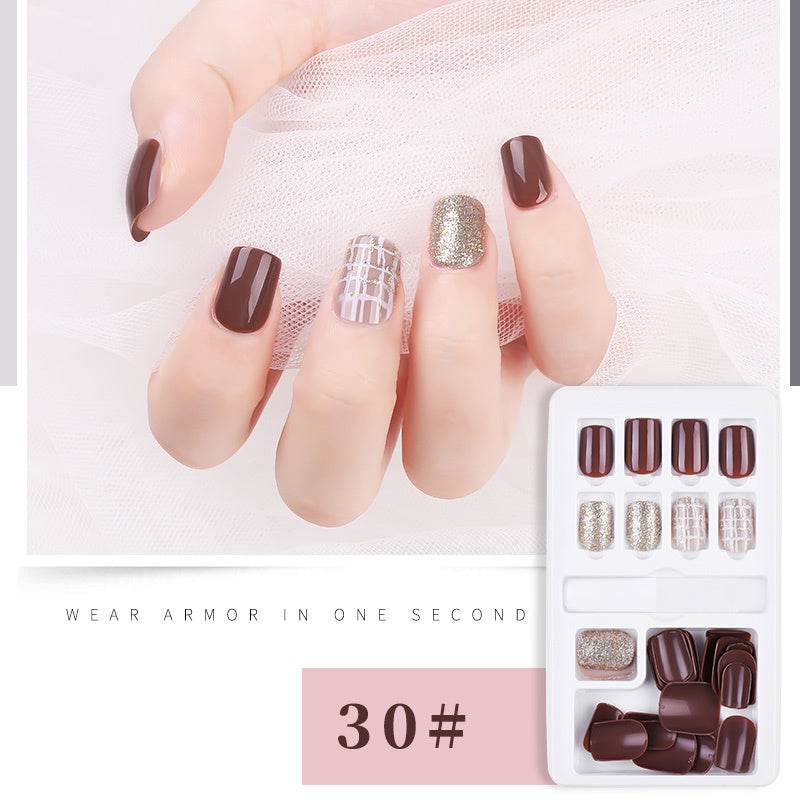 30pcs Detachable False Nail Tips Set - Stylish Full Cover Short Nails - Buy Center