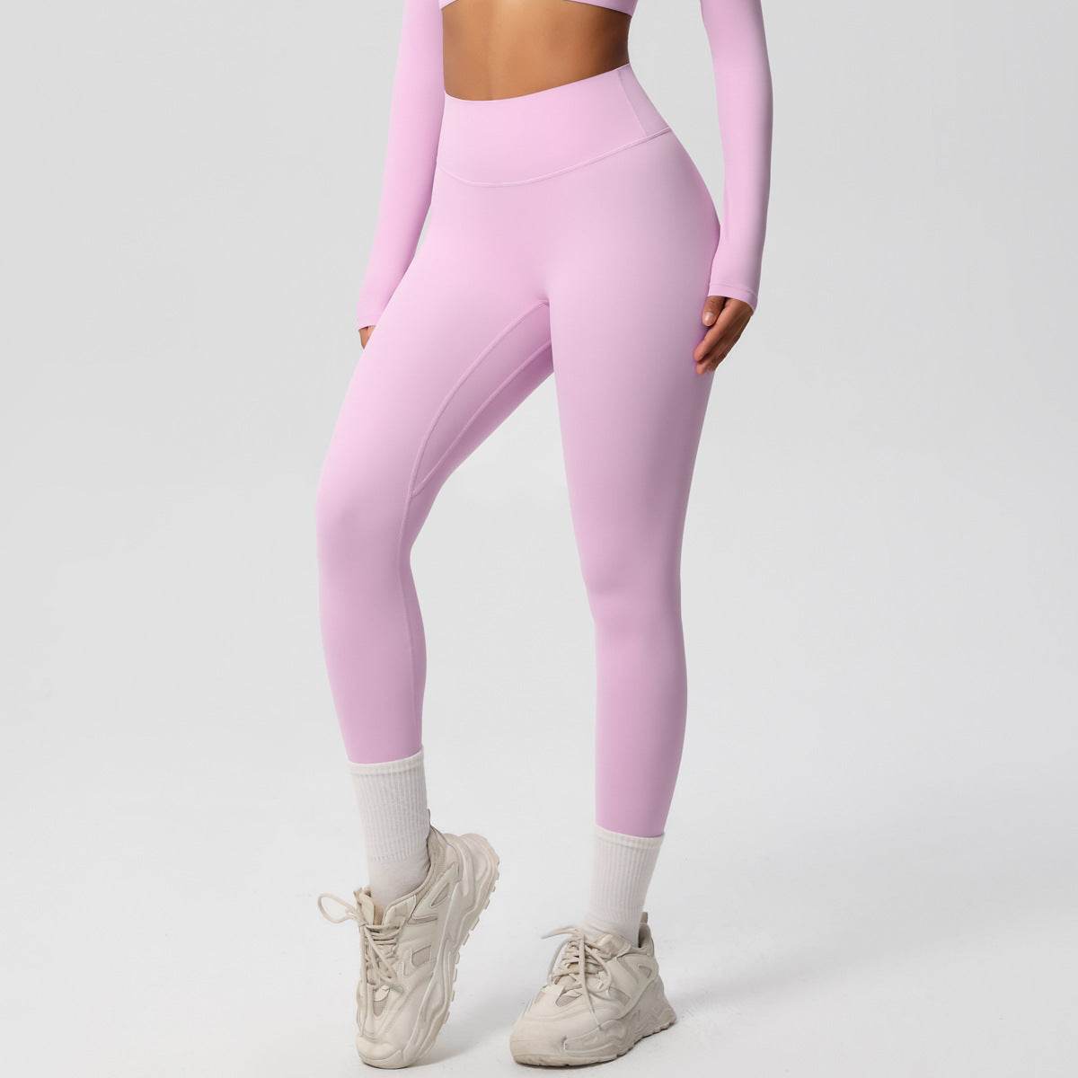 High Waist Nude Feel Leggings - Skin-Friendly Sports Tights for Fitness - Buy Center
