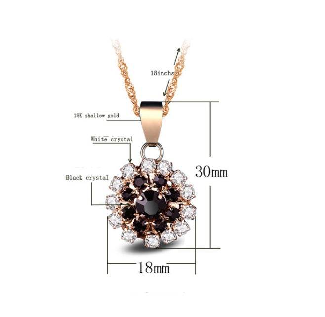 Elegant Flower Jewelry Set - Silver Necklace, Earrings, Ring & Bracelet - Buy Center