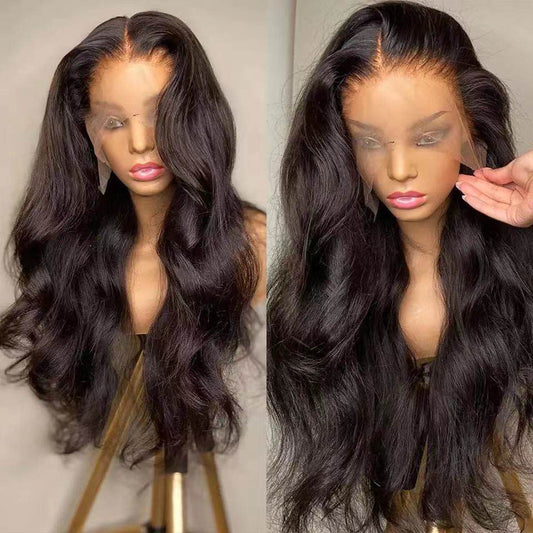 European & American Lace Wig - Long Curly Hair with Chic Middle Bangs - Buy Center