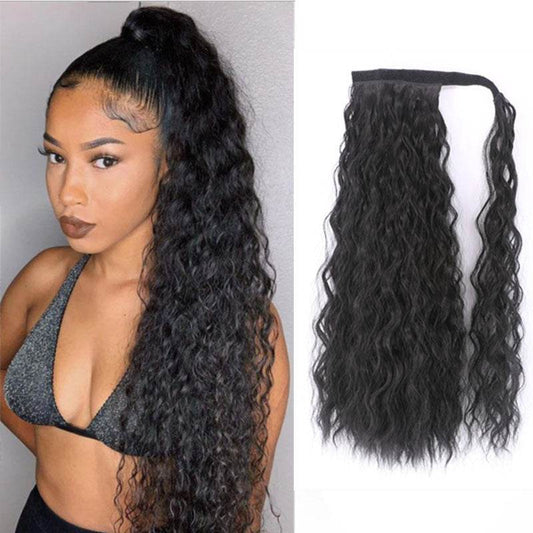 Romantic Curly Ponytail Braid - 22 Inch Soft Human Hair Accessory - Buy Center