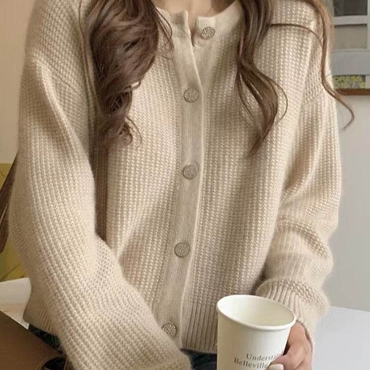 Women's Round Neck Knitted Cardigan - Stylish Cozy Sweater Coat 2025 - Buy Center