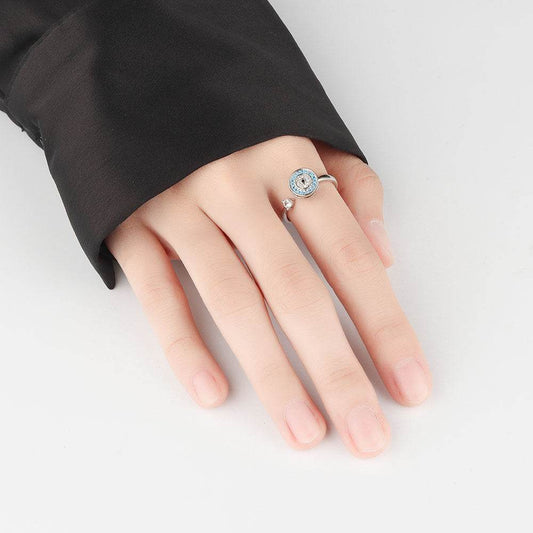 Buycenter S925 Sterling Silver Spinning Ring - Adjustable Geometry Design - Buy Center
