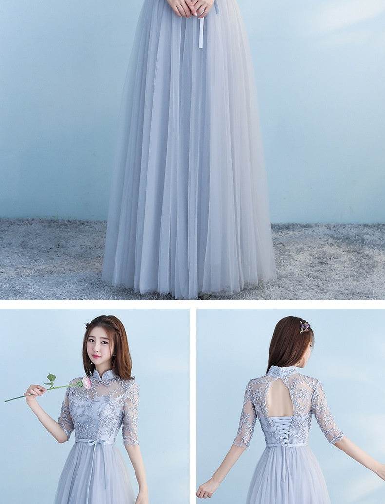 Elegant Long Blue Bridesmaid Dress - Customizable Styles & Sizes Available - Buy Center