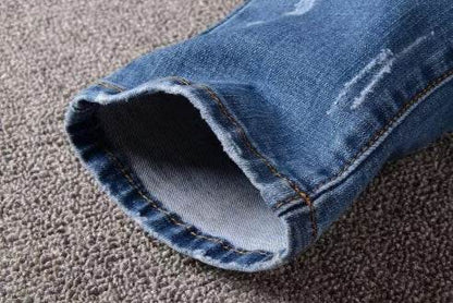 Men's Slim European Denim Trousers - Stylish Cotton Leisure Pants - Buy Center