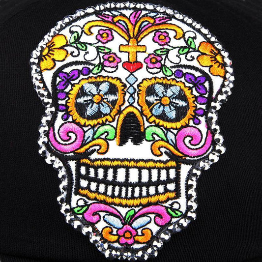 Korean Style Skull Embroidery Baseball Cap - Adjustable & Breathable for Summer - Buy Center