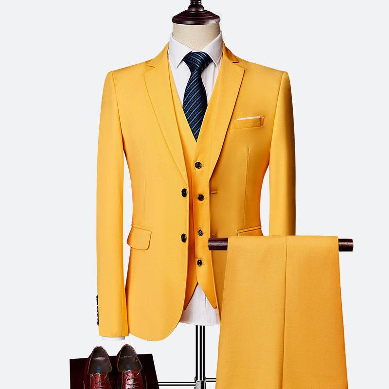 Buycenter Men's Three-Piece Slim Fit Suit - Multicolor Options Available - Buy Center