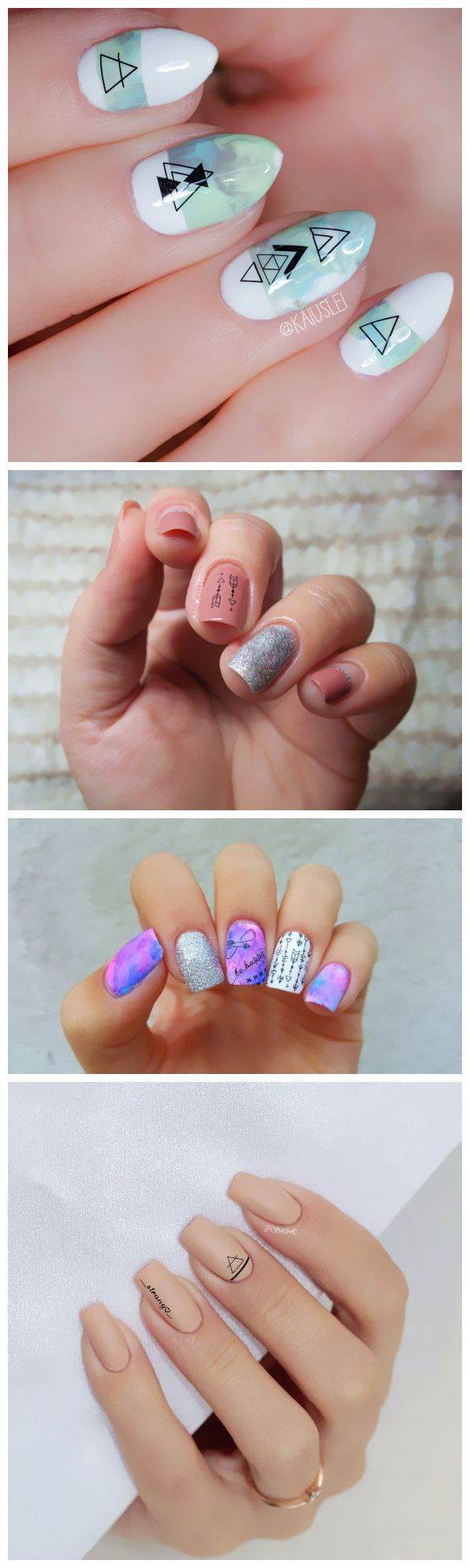 Geometric DIY Art Nail Polish Stickers - Modern Styles for Trendy Nails - Buy Center