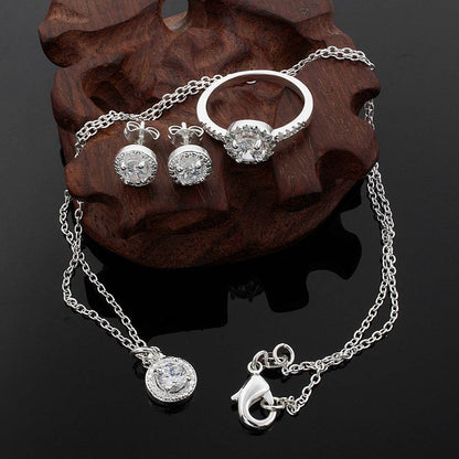 Elegant Zircon Jewelry Suit - Inlaid Apple Ring & Necklace Set 2025 - Buy Center