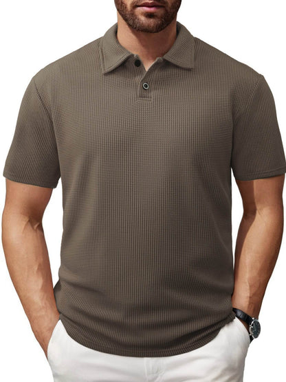 Men's Casual Striped Lapel Short Sleeve - Lightweight & Stylish for Teens - Buy Center