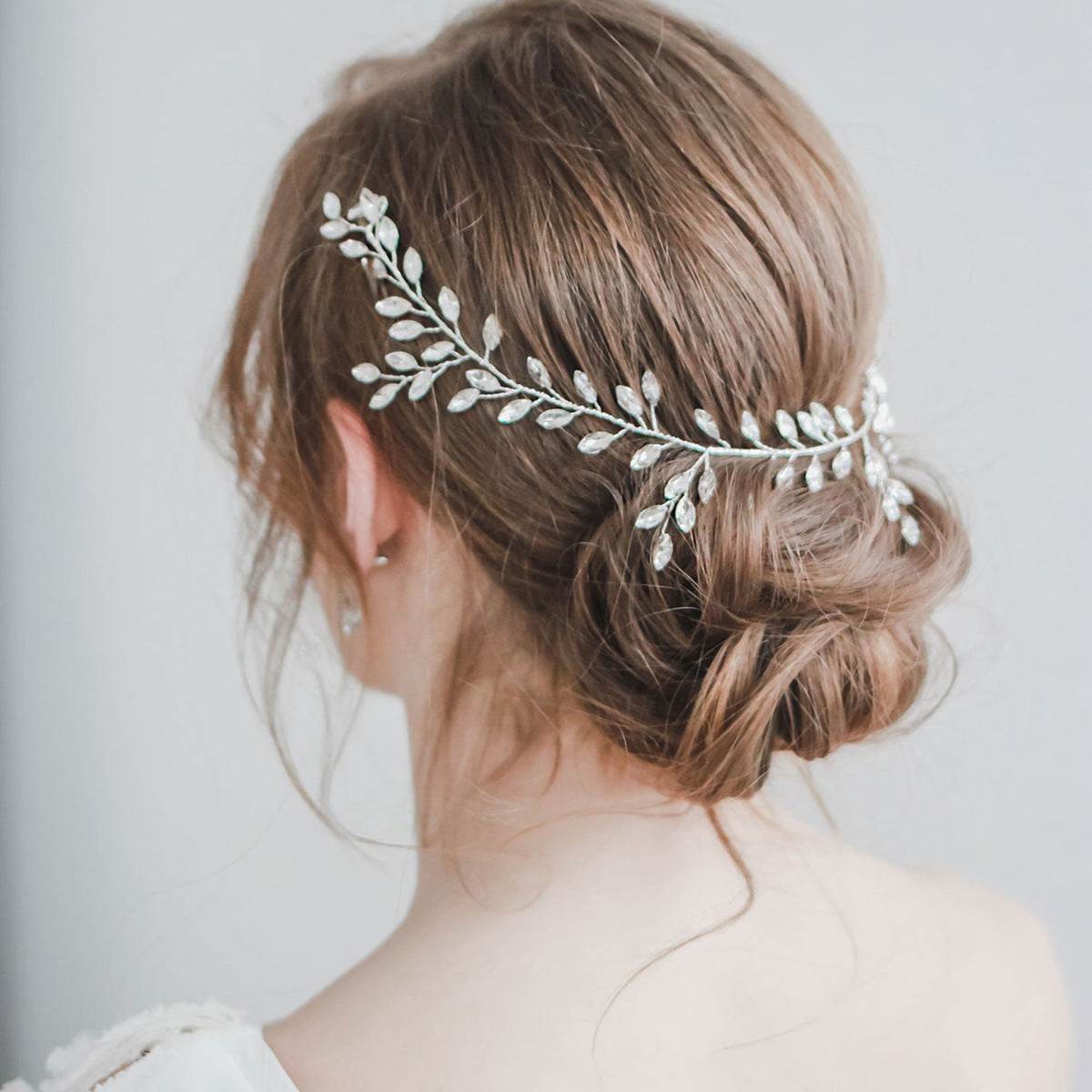 Horse Eye Silver Flexible Chain Headband - Elegant Wedding Hair Jewelry - Buy Center