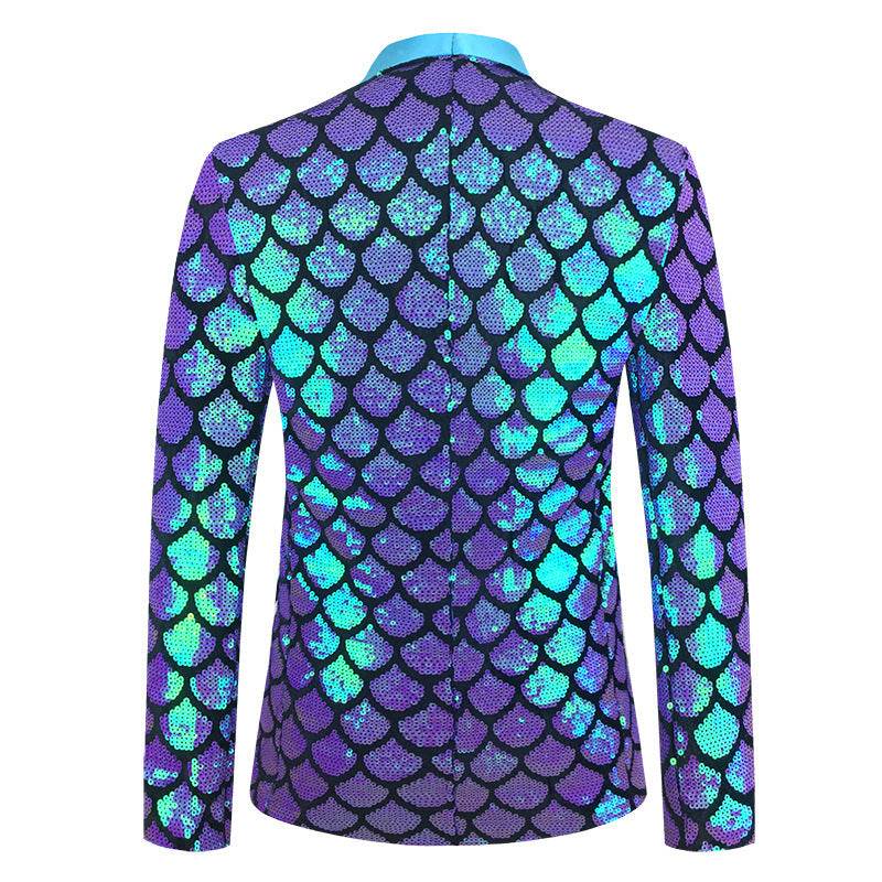 Men's Velvet Colorful Sequined Costume - Slim Fit & Unique Pocket Style - Buy Center