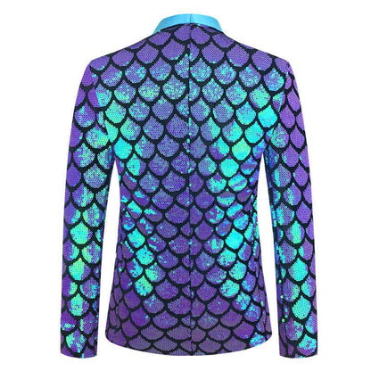 Men's Velvet Colorful Sequined Costume - Slim Fit & Unique Pocket Style - Buy Center