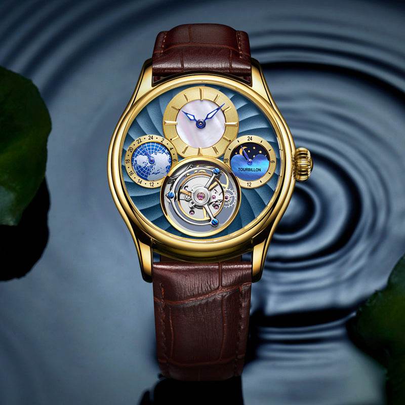 Buycenter Hollow Automatic Men's Mechanical Watch - Elegant Sapphire Dial - Buy Center
