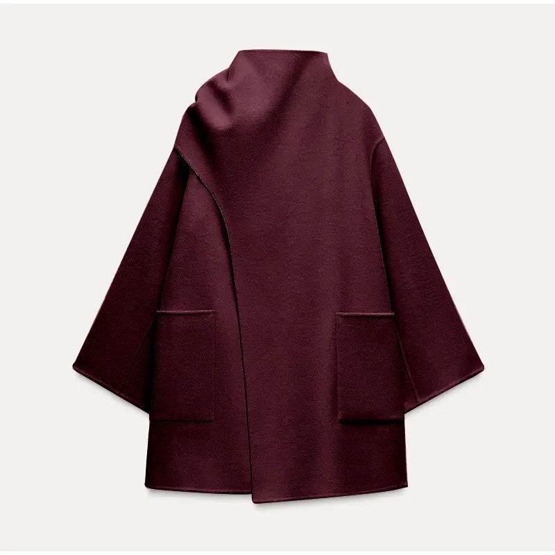 Women's Milky White Woolen Coat - Stylish & Comfortable Basic Jacket - Buy Center
