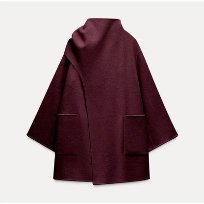 Women's Milky White Woolen Coat - Stylish & Comfortable Basic Jacket - Buy Center