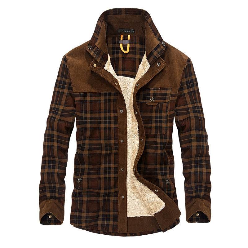 Buycenter Men's Thicken Winter Jacket - Warm Fleece & Cotton Blend - Buy Center