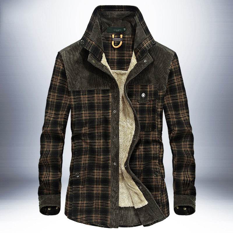 Buycenter Men's Thicken Winter Jacket - Warm Fleece & Cotton Blend - Buy Center