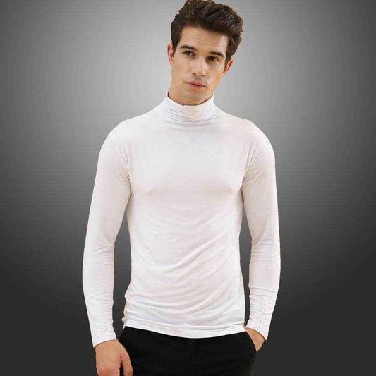Men's High Neck Lapel Thermal Long Johns - Stylish & Warm for Winter