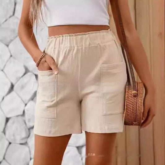 Trendy High Waist Stretch Shorts for Women - Casual & Comfortable Fit - Buy Center