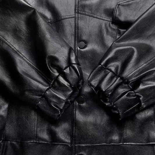 Trendy Loose Motorcycle Clothing - Genuine Leather for Spring & Autumn - Buy Center