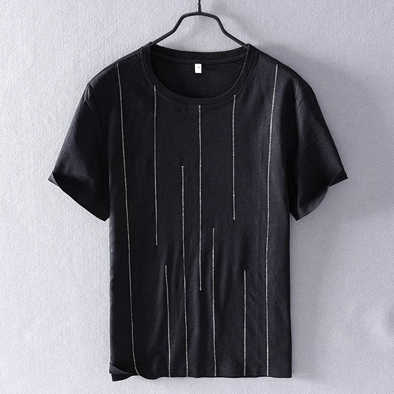 Buycenter Men's Striped T-Shirt - Casual Slim Fit, Short Sleeve Style - Buy Center
