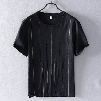 Buycenter Men's Striped T-Shirt - Casual Slim Fit, Short Sleeve Style - Buy Center