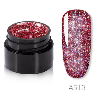 Sparkling Nail Gel Polish - 6 Color Options, Long-Lasting Shine - Buy Center