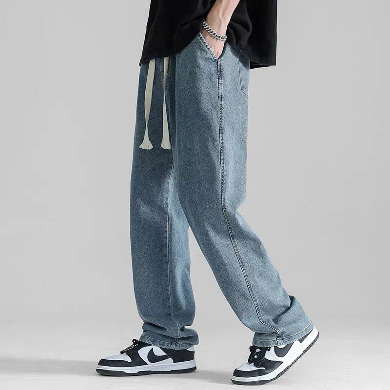 Men's Loose Wide Leg Straight Jeans - Cotton Casual Denim Pants - Buy Center