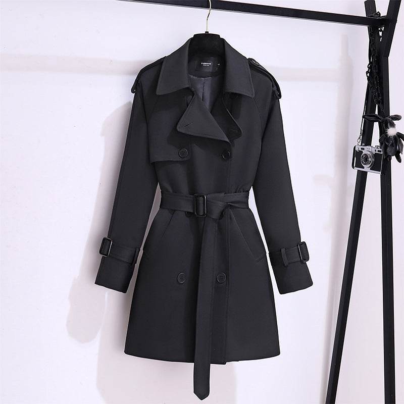 Buycenter Women's Khaki Short Trench Coat - Stylish and Comfortable Fit - Buy Center