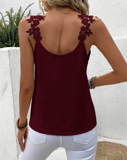 Elegant V-Neck Sling Top - Solid Color Ladies' Fashion for Modern Women - Buy Center