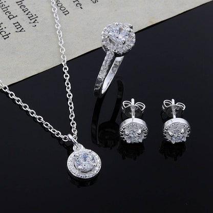 Elegant Zircon Jewelry Suit - Inlaid Apple Ring & Necklace Set 2025 - Buy Center