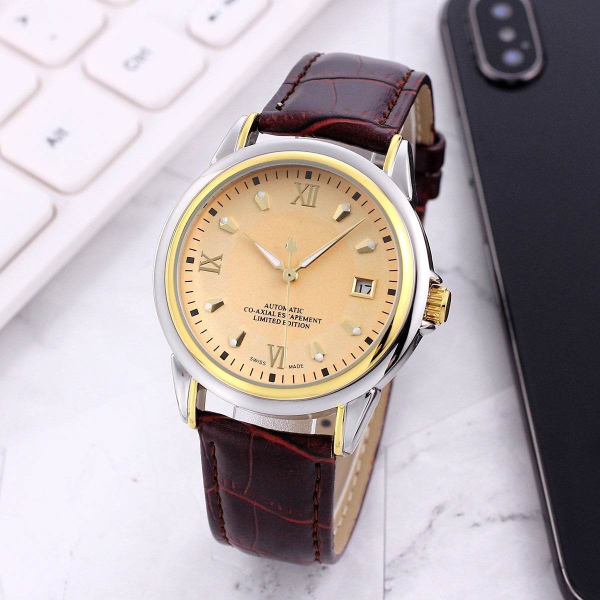 Buycenter Men's Transparent Skeleton Watch - Waterproof Mechanical Style - Buy Center