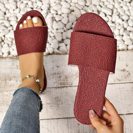 Buycenter Retro Flat Sandals for Women - Summer Non-slip Beach Slippers - Buy Center
