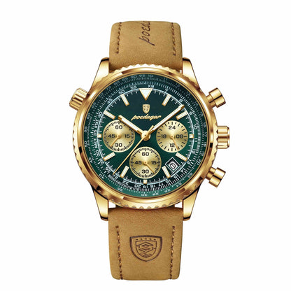 Men's Multi-Functional Quartz Watch - Waterproof Leather Strap, Stylish Design - Buy Center