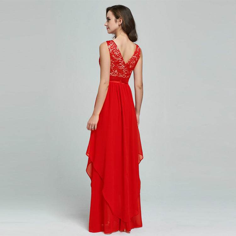 Lace Spliced Chiffon Dress - Stylish Cocktail Dress for Every Occasion - Buy Center