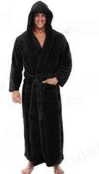 Warm Plus Size Men's Hooded Nightgown - Cozy Long Sleeve Sleepwear