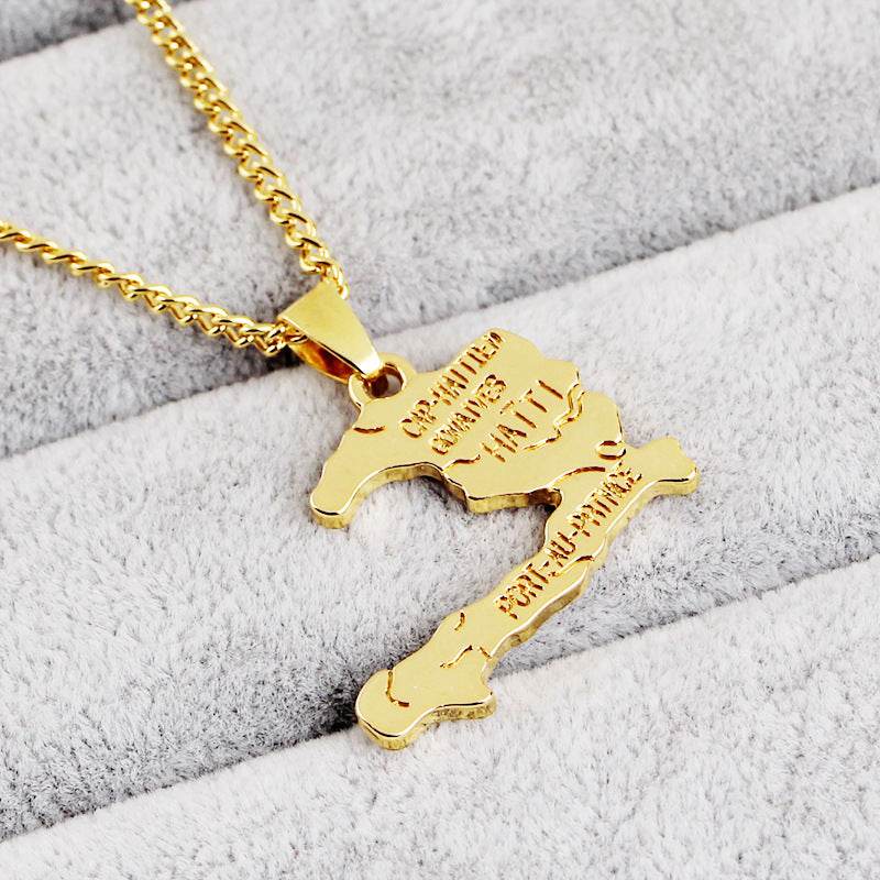 Haiti Map Necklace - Stylish Travel Jewelry for Men & Women, 2025 - Buy Center