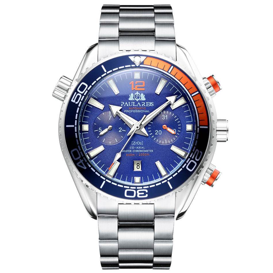 Multifunctional Men's Mechanical Watch - Luminous, Waterproof, Steel Band - Buy Center