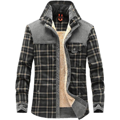 Buycenter Men's Thicken Winter Jacket - Warm Fleece & Cotton Blend - Buy Center