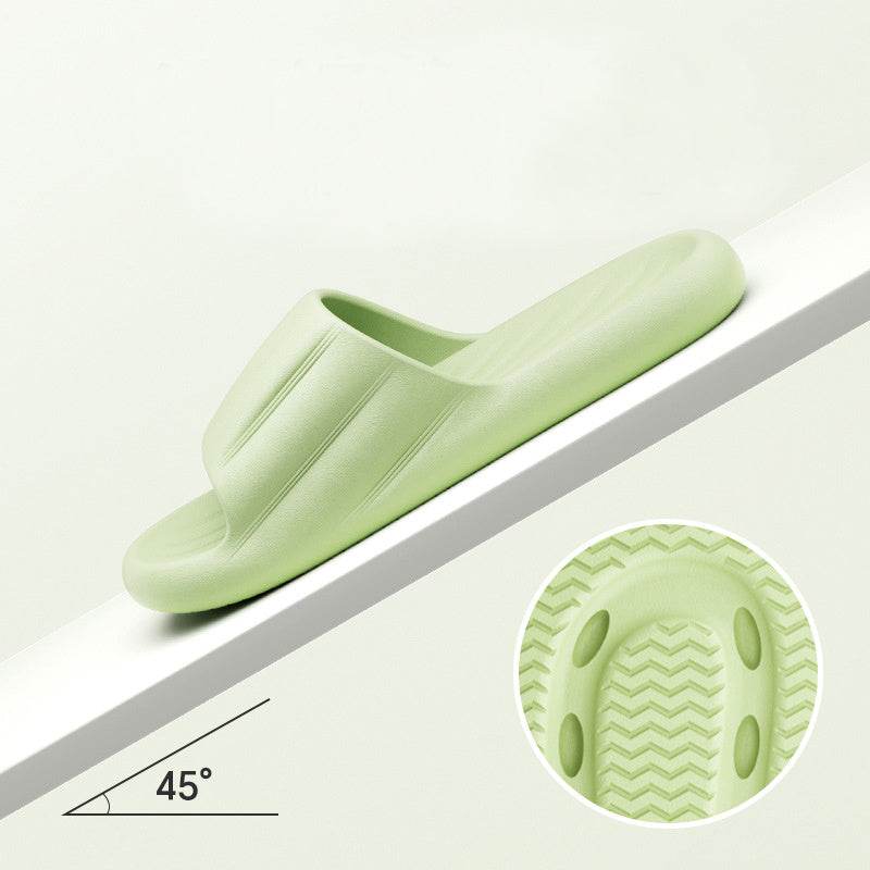 Fashion Solid Color Striped Slippers - Non-slip Thick Bottom for Couples - Buy Center