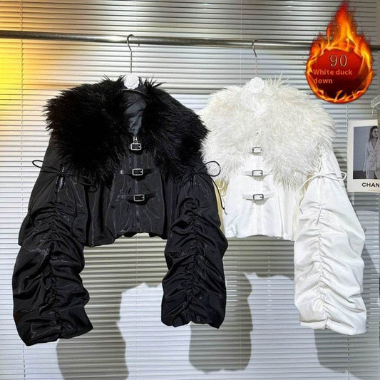 Chic Big Fur Collar Down Jacket - Stylish Women's Winter Coat 2025 - Buy Center