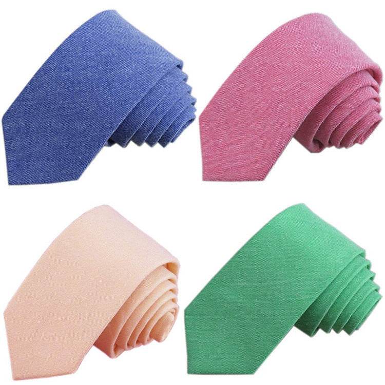 Casual Cotton and Linen Men's Narrow Tie - Stylish 6cm for Any Occasion - Buy Center
