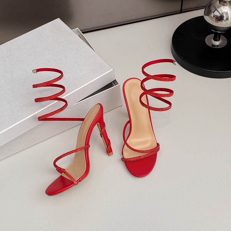 Buycenter Summer Snake-shaped Rhinestone High Heel Pumps - Stylish & Elegant - Buy Center
